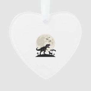 Moonlit Dinosaur Dog Graveyard Silhouette Shirt_1 Ornament