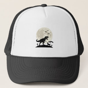 Moonlit Dinosaur Dog Graveyard Silhouette Shirt_1 Trucker Hat