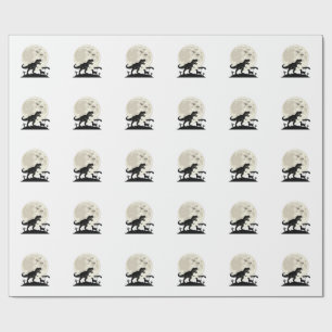 Moonlit Dinosaur Dog Graveyard Silhouette Shirt_1 Wrapping Paper