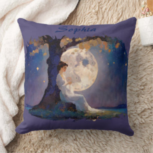 Moonlit Dreamer - Serene Night Sky Cushion