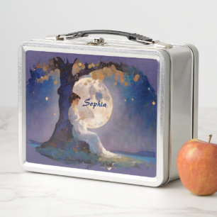Moonlit Dreamer - Serene Night Sky Metal Lunch Box