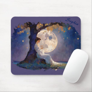 Moonlit Dreamer - Serene Night Sky Mouse Mat