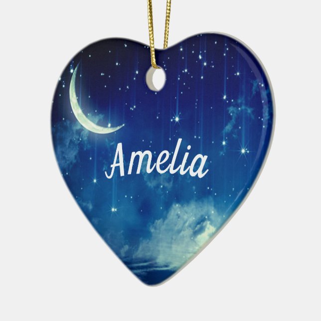 MOONLIT DREAMS | PERSONALIZED CELESTIAL CERAMIC TREE DECORATION (Left)