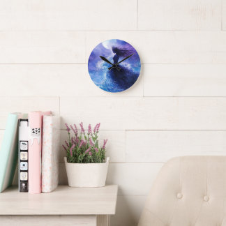 Moonlit Drift-Ocean Dream Keychain Round Clock
