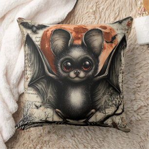 Moonlit Echo: The Velvet-Winged Sentinel Cushion