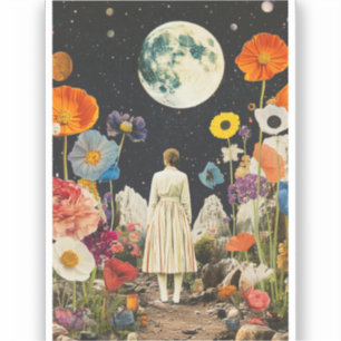 Moonlit Elegance - Back View of Woman with Moon 3