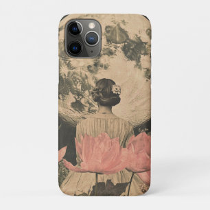 Moonlit Elegance - Back View of Woman with Moon iPhone 11 Pro Case