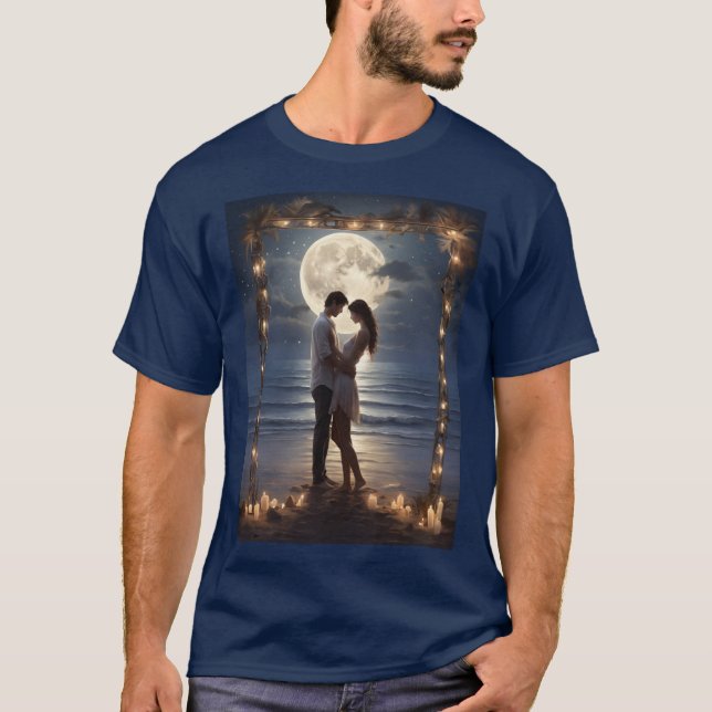Moonlit Elegance : Stunning Lighting Frame T-Shirt (Front)