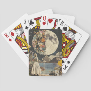 Moonlit Elegance - Woman with Moon (2) Playing Cards