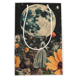 Moonlit Elegance - Woman with Moon (3) Medium Gift Bag