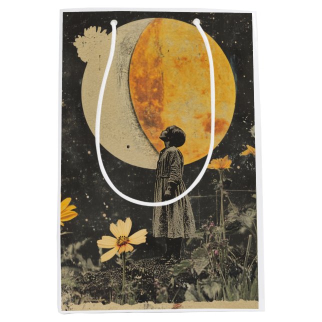 Moonlit Elegance - Woman with Moon Medium Gift Bag (Front)