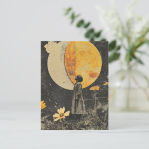 Moonlit Elegance - Woman with Moon Postcard