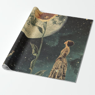 Moonlit Elegance - Woman with Moon Wrapping Paper