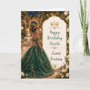 Moonlit Emerald Garden Sweet Sixteen Card
