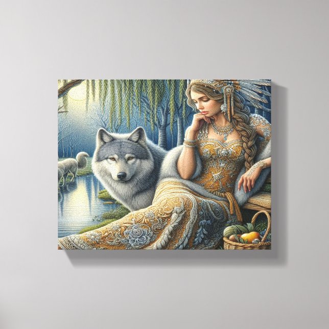 Moonlit Enchantment in the Mystic Forest10x8 Canvas Print (Front)