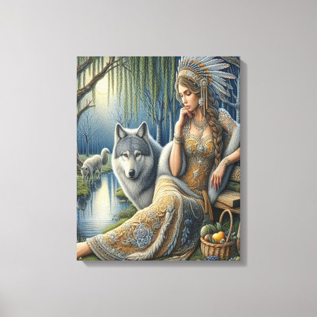 Moonlit Enchantment in the Mystic Forest16x20 Canvas Print (Front)