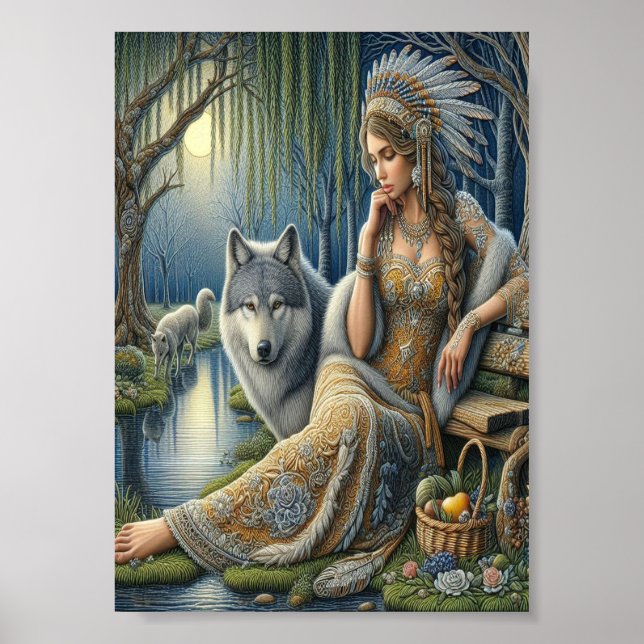 Moonlit Enchantment in the Mystic Forest5x7 Poster (Front)