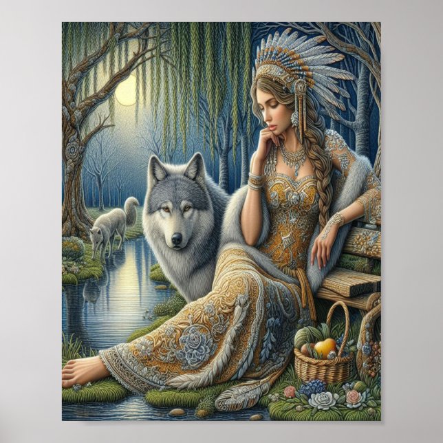 Moonlit Enchantment in the Mystic Forest8x10 Poster (Front)