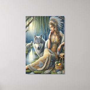 Moonlit Enchantment in the Mystic Forest 24x36 Canvas Print