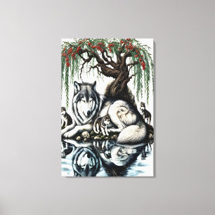 Moonlit Enchantment in the Mystic Forest 24x36 Canvas Print