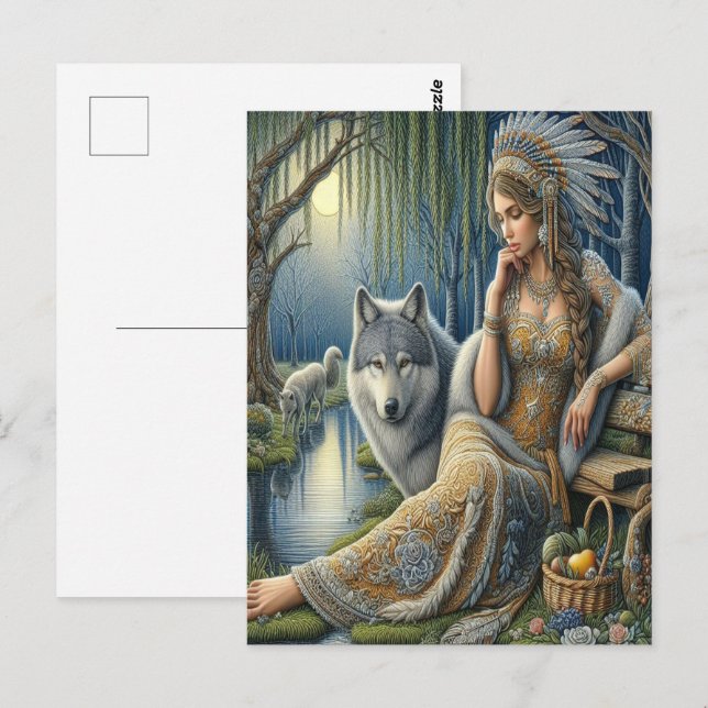 Moonlit Enchantment in the Mystic Forest Postcard (Front/Back)
