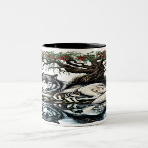 Moonlit Enchantment in the Mystic Forest Two-Tone Coffee Mug