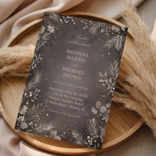 Moonlit Evergreens Framing Winter Invitation