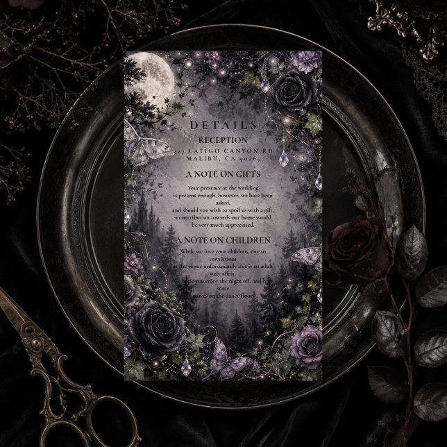 Moonlit Fairy Goth Wedding Enclosure Card (Creator Uploaded)
