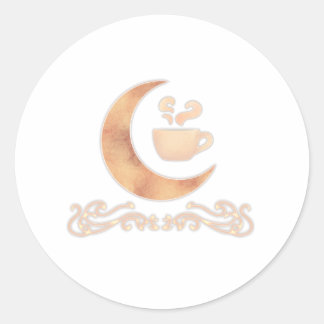 moonlit falls sitckers classic round sticker