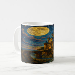 Moonlit Fantasy Castle Coffee Mug