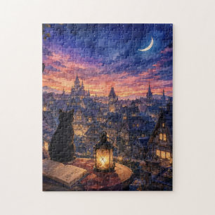 Moonlit Fantasy Town Puzzle