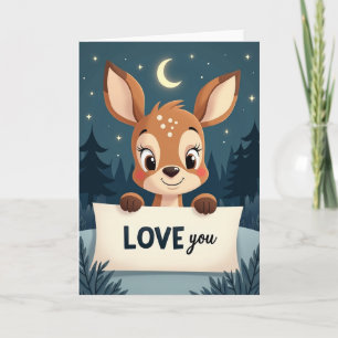 Moonlit Fawn Love You Card