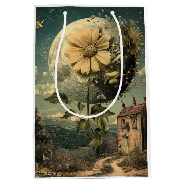 Moonlit Flower & Vintage Charm Medium Gift Bag (Front)