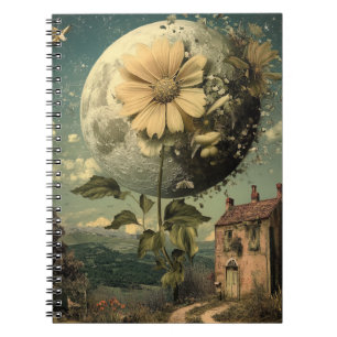 Moonlit Flower & Vintage Charm Notebook