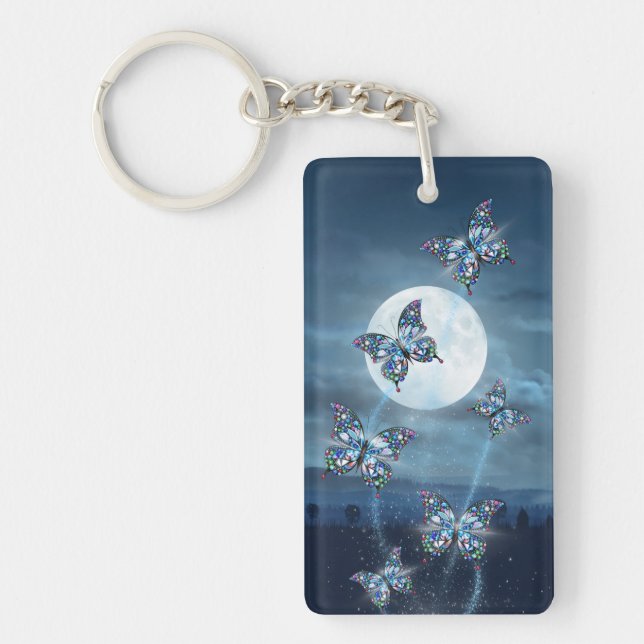 Moonlit Flutter Key Ring (Front)