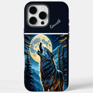 Moonlit Forest and Howling Wolf iPhone 16 Pro Max Case