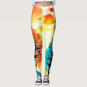 Moonlit Forest Fantasy Art Leggings
