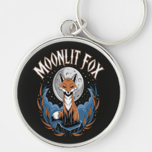Moonlit Fox Celestial Night Key Ring
