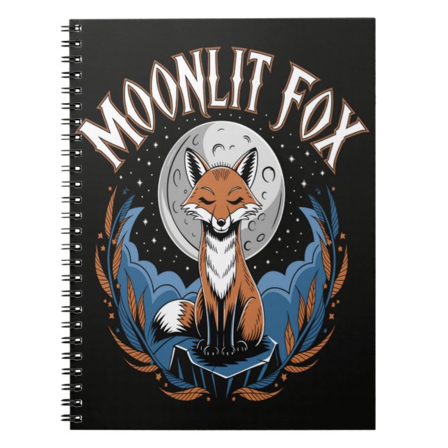 Moonlit Fox Celestial Night Notebook (Front)