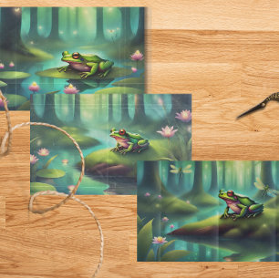 Moonlit Frog Collection Decoupage Wrapping Paper Sheet