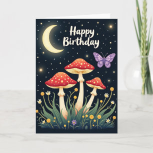 Moonlit Fungi Birthday Card