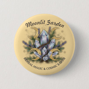 Moonlit Garden Crystal Bouquet • Herbal Magic 6 Cm Round Badge