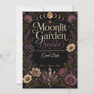 Moonlit Garden Soirée Invitation Flat Card