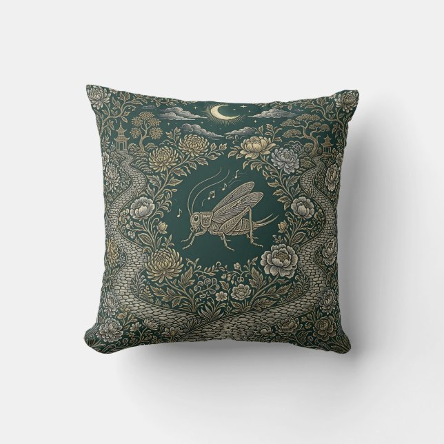 Moonlit Garden Throw Pillow (Front)