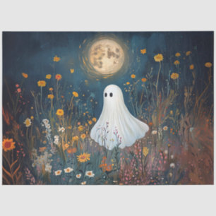 Moonlit Ghost in Wildflowers Decoupage Tissue Paper