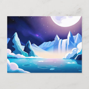 Moonlit Glaciers Postcard