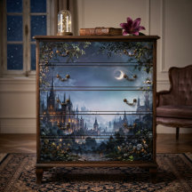 Moonlit Glowing Gothic Fantasy Citadel