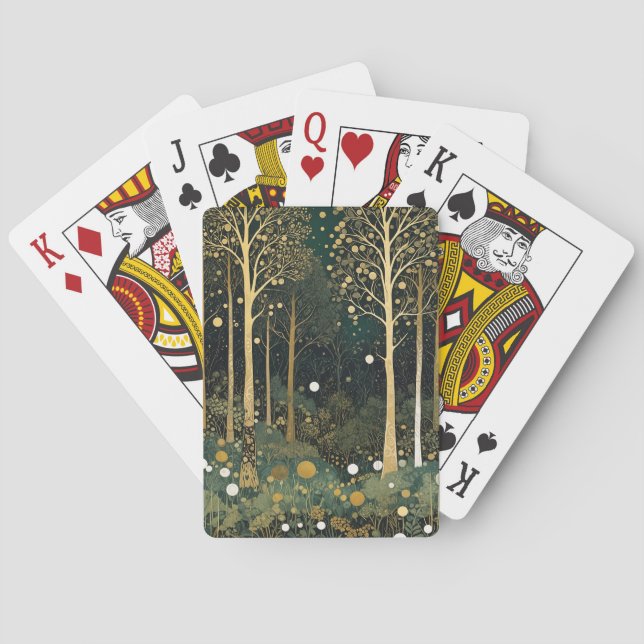 Moonlit Golden Grove Playing Cards (Back)