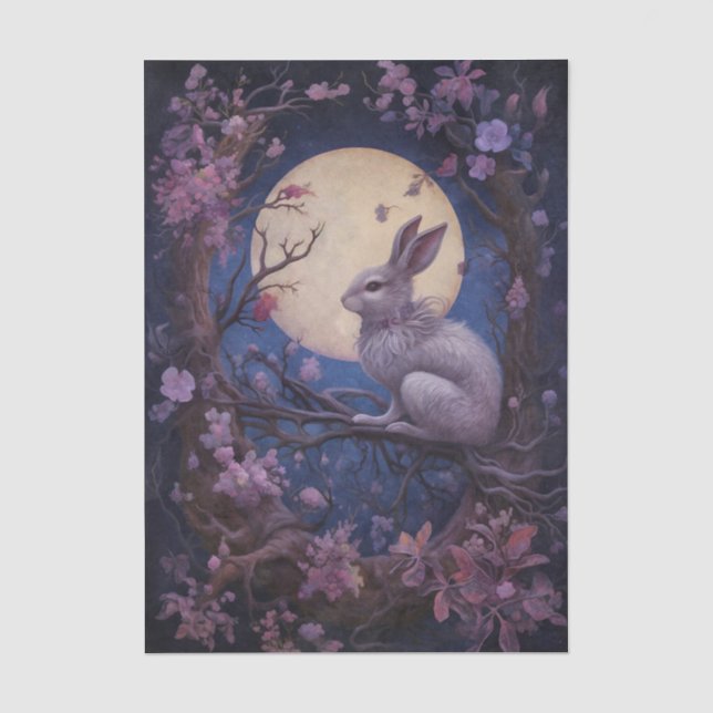 Moonlit Gothic Bunny Fantasy Tissue Paper (Front)