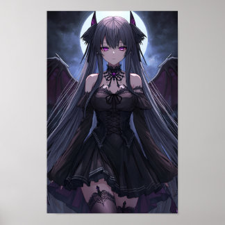 Moonlit Gothic Succubus Poster